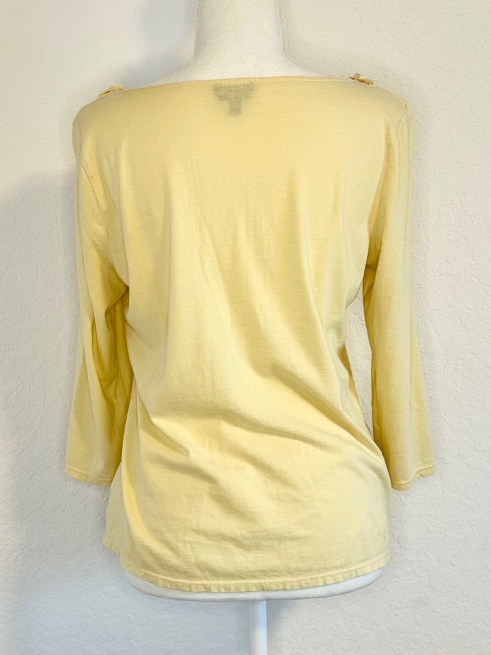 Talbots 100% Cotton Ruffle Garland Neckline Top, Size M - Picture 3 of 8